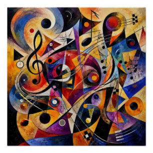 Musical Abstract Art Kandinsky Style Poster