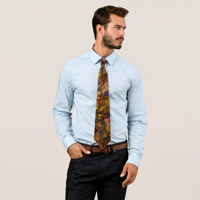 Musical Abstract Print Necktie (In Situ)
