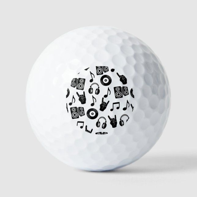 Musical Accessories: Monochrome Vintage Pattern. Golf Balls (Front)