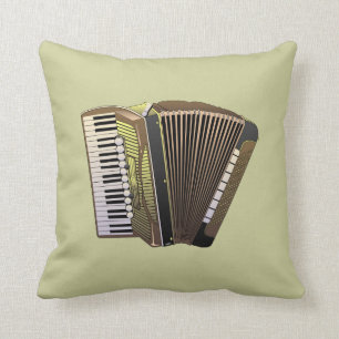 MUSICAL ACCORDION ILLUSTRATION THROW PILLOW