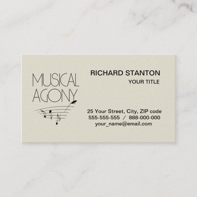 Musical agony business card (Front)