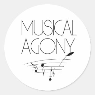 Musical agony classic round sticker