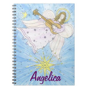 Musical Angel, Personalized with name Notebook
