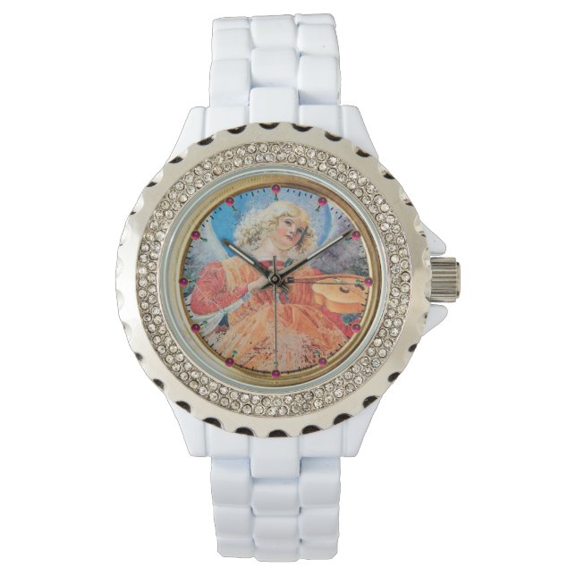 MUSICAL ANGEL / PINK AMETHYST GEMS WATCH (Front)