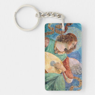 Musical angel playing guitar keychain