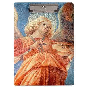 Musical angel playing the violin fresco clipboard