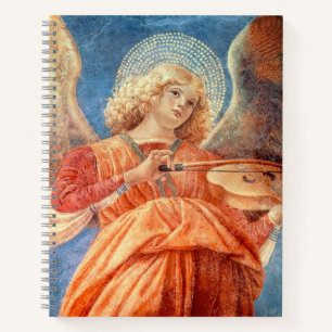 Musical angel playing the violin fresco notebook