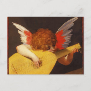 Musical Angel Vintage Christmas Holiday Postcard