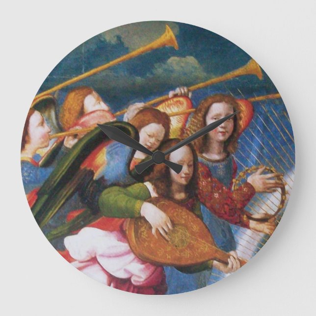 MUSICAL ANGELS FROM THE CORONATION OF THE VIRGIN LARGE CLOCK (Front)