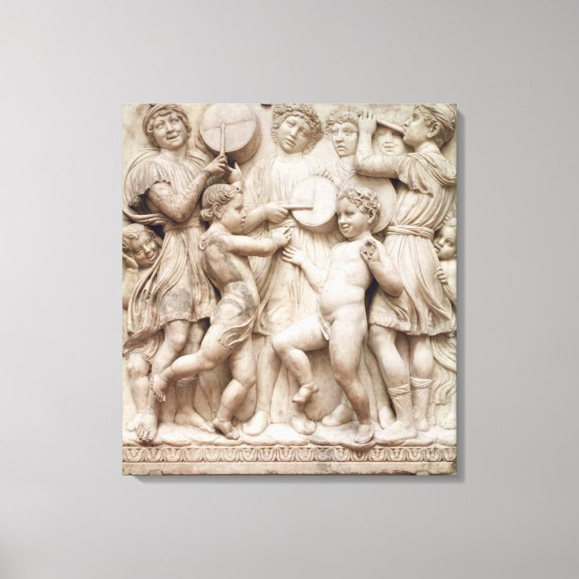 Musical angels, relief from the Cantoria Canvas Print (Front)