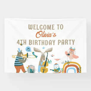 Musical Animals Birthday  Banner