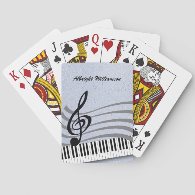 Musical Appreciation Design personalize with name Playing Cards (Back)
