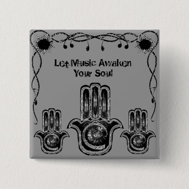 Musical Awakening 2 Inch Square Button (Front)