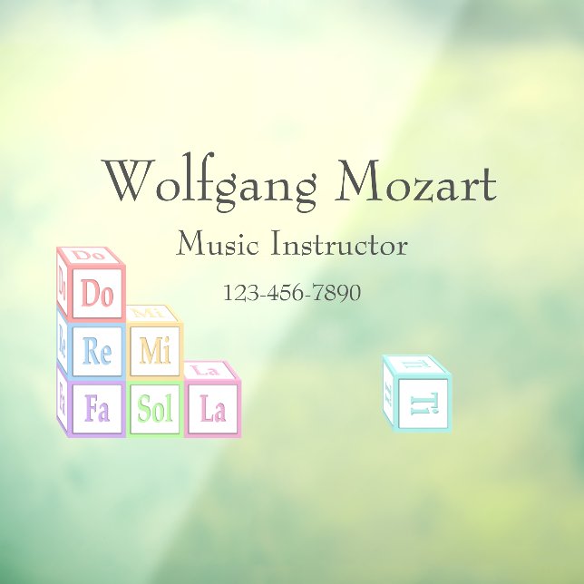 Musical Baby Blocks Customized School Studio Window Cling (Sheet 3)