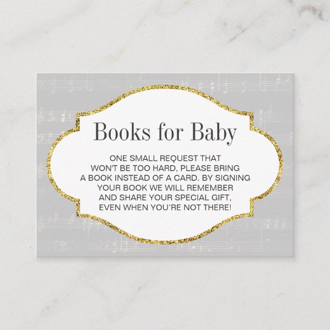Musical Baby Shower Bring a Book Insert (Front)
