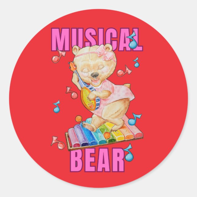 Musical Bear Sticker (Front)