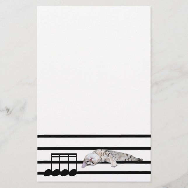 Musical Bengal cat Stationery (Front)