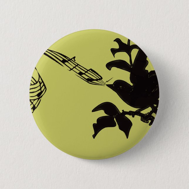 Musical Bird Change Colours 2 Inch Round Button (Front)