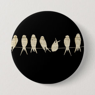 Musical Birds 3 Inch Round Button