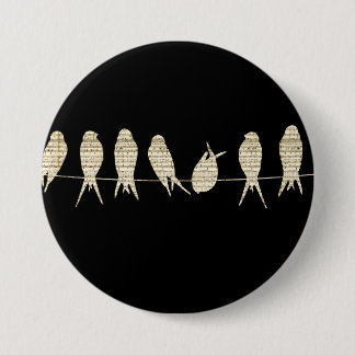 Musical Birds 3 Inch Round Button