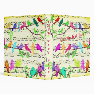 Musical Birds Classeur avec texte personnalisé