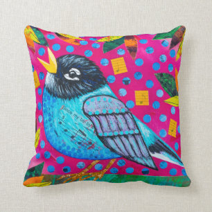 Musical Birds Throw Pillow