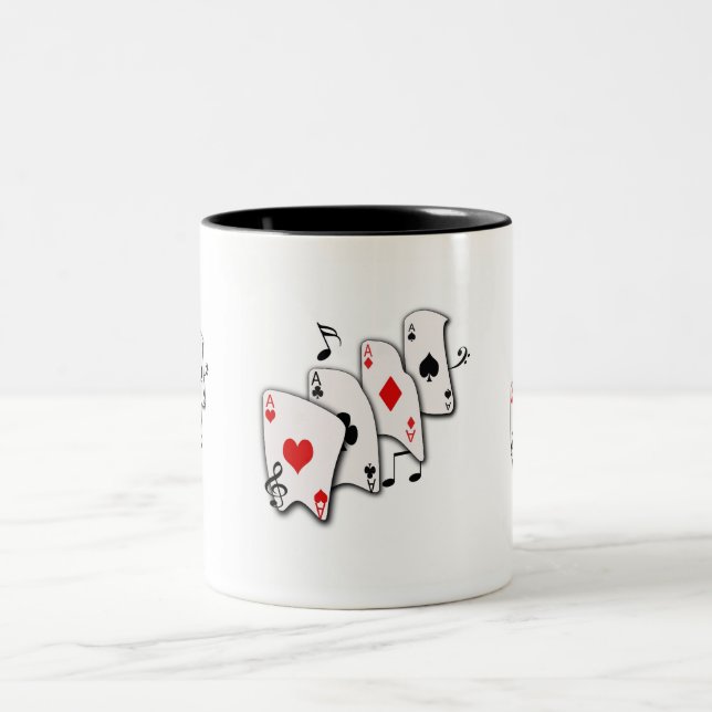Musical Cards -Mug Two-Tone Coffee Mug (Center)
