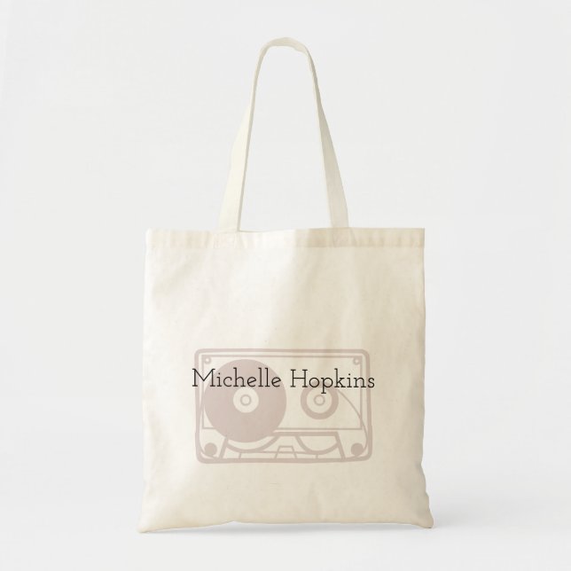 Musical Cassette Classical Music Personalized Tote Bag (Front)
