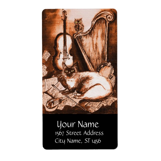 MUSICAL CAT ,Brown and White Black (Front)