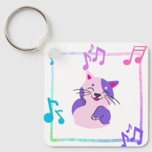 Musical Cat  Keychain