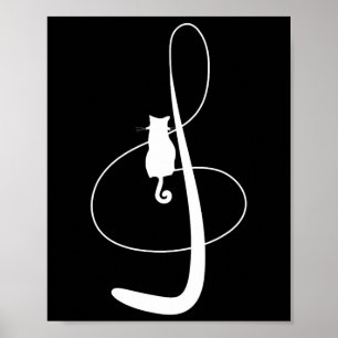 Musical Cat Music Kitty Feline Musician Tee Poster