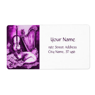 MUSICAL CAT ,Pink Purple Violet and White