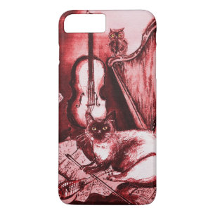 MUSICAL CAT ,Red and White iPhone 8 Plus/7 Plus Case
