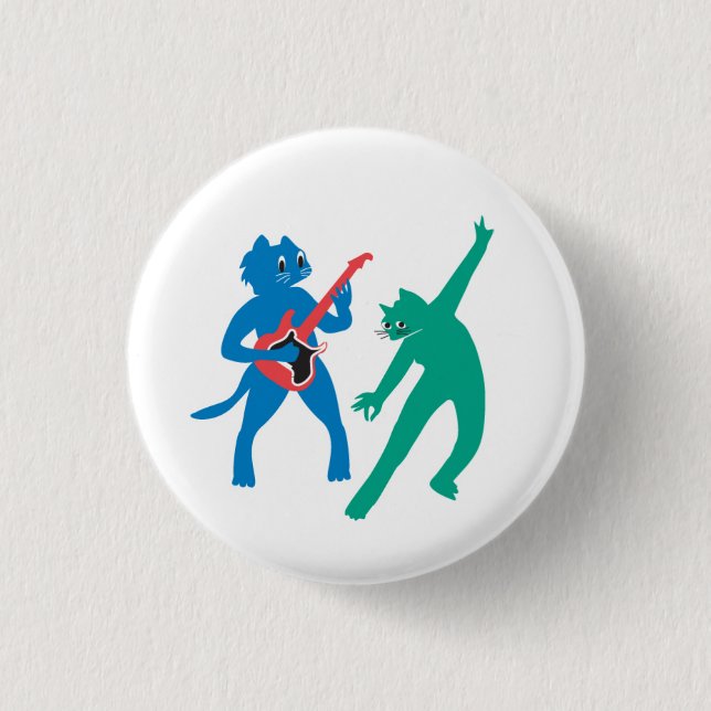 Musical Cats 1 Inch Round Button (Front)