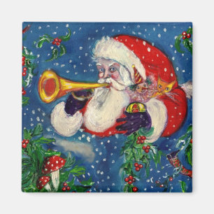 MUSICAL CHRISTMAS NIGHT,SANTA BUGLER MAGNET