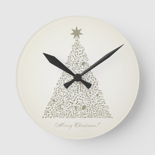Musical Christmas tree Round Clock (Front)