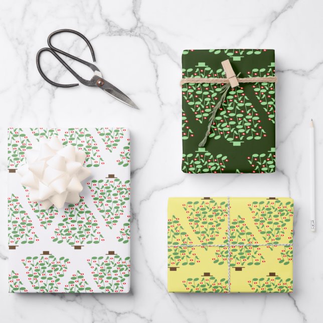 Musical Christmas Tree  Wrapping Paper Sheets (Front)