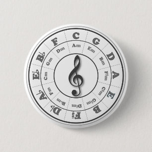 Musical Circle of Fifths 2 Inch Round Button