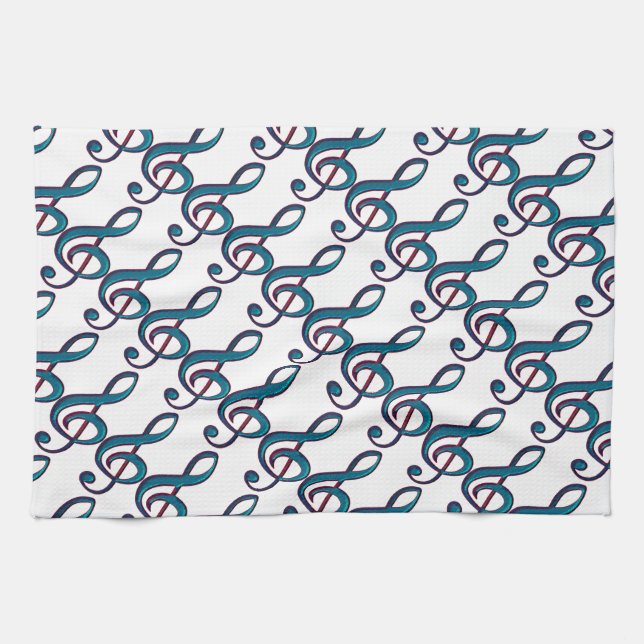 Musical Clave Note Kitchen Towel (Horizontal)