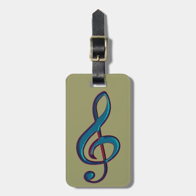 Musical Clave Note Luggage Tag (Front Vertical)