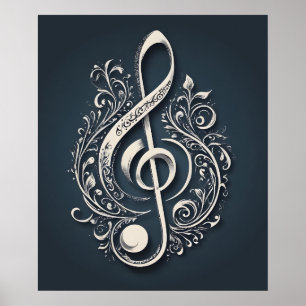 Musical Clef Note Poster