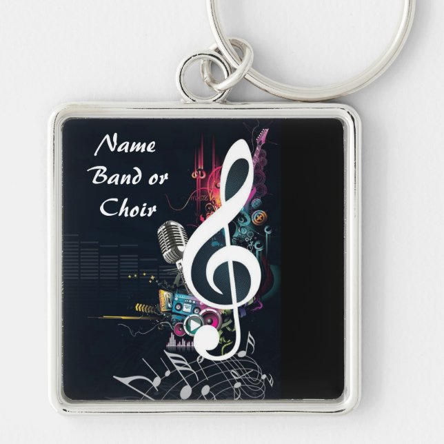 Musical Cleft Note Abstract Keychain (Front)