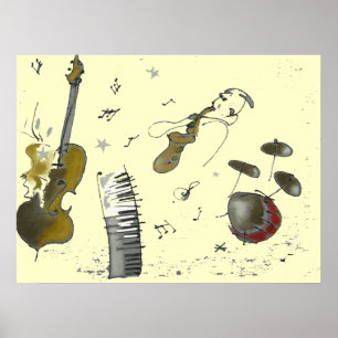 musical comedy instruments poster