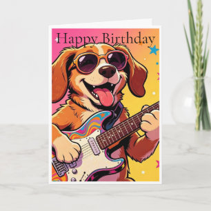 Musical Dog birthday card