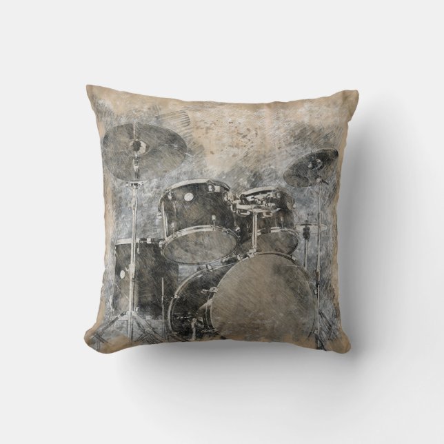 Musical drum kit throw pillow (Front)