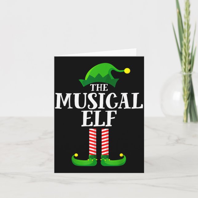 Musical Elf Matching Family Group Christmas Party  Card (Front)