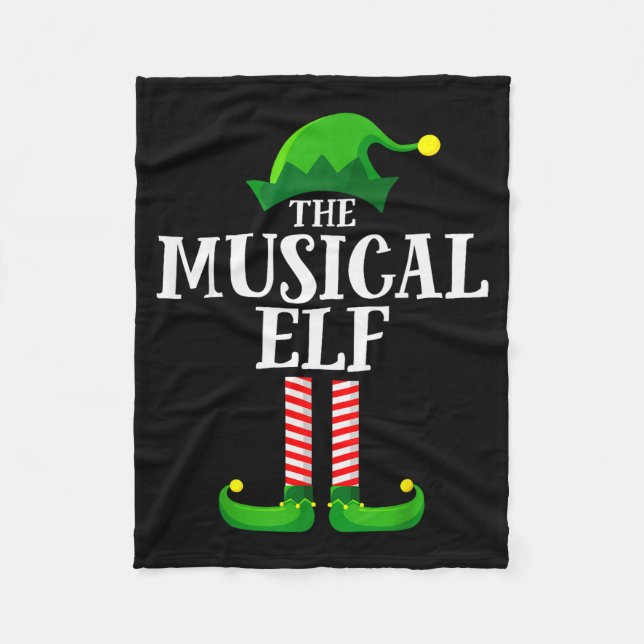 Musical Elf Matching Family Group Christmas Party  Fleece Blanket (Front)