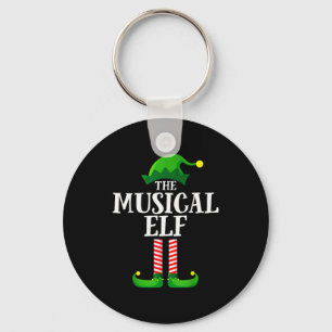 Musical Elf Matching Family Group Christmas Party Keychain