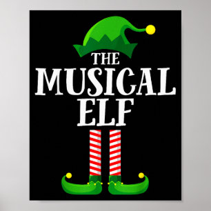 Musical Elf Matching Family Group Christmas Party  Poster