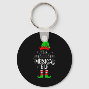 Musical Elf Xmas Christmas Matching Family Elf Squ Keychain